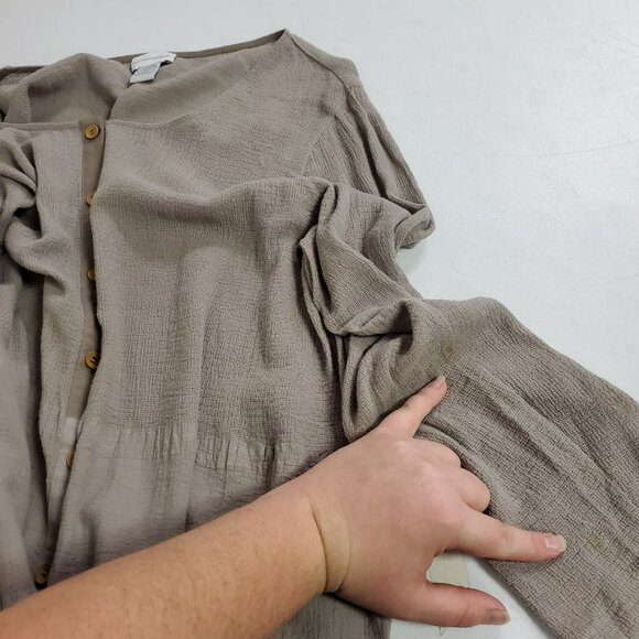 Soft Surroundings Womens Fairy Grunge Button Up Top Size L Lagom Bohemian Hippie - Picture 8 of 12